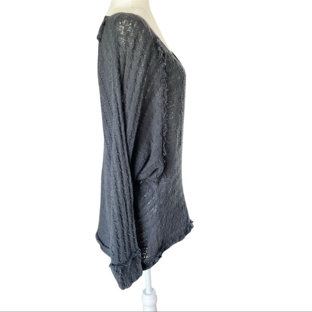 Free People We The Free Women's Gray Medium Thien's Hacci Long Sleeve Sweater​ - Picture 3 of 9